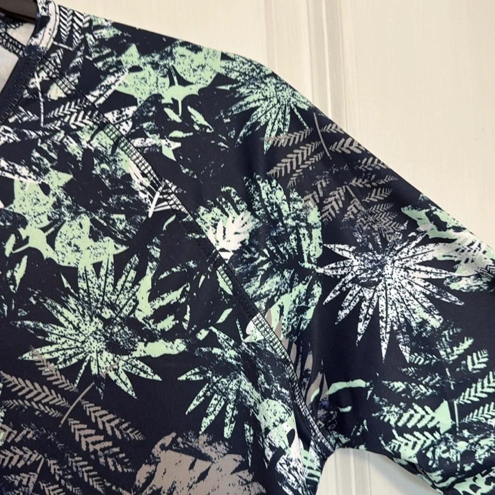 Tropical Print Long Sleeve Swim Coverup - Picture 3 of 5